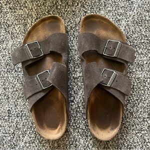 Birkenstock women’s suede mocha brown size euro 39 no box soft footbed